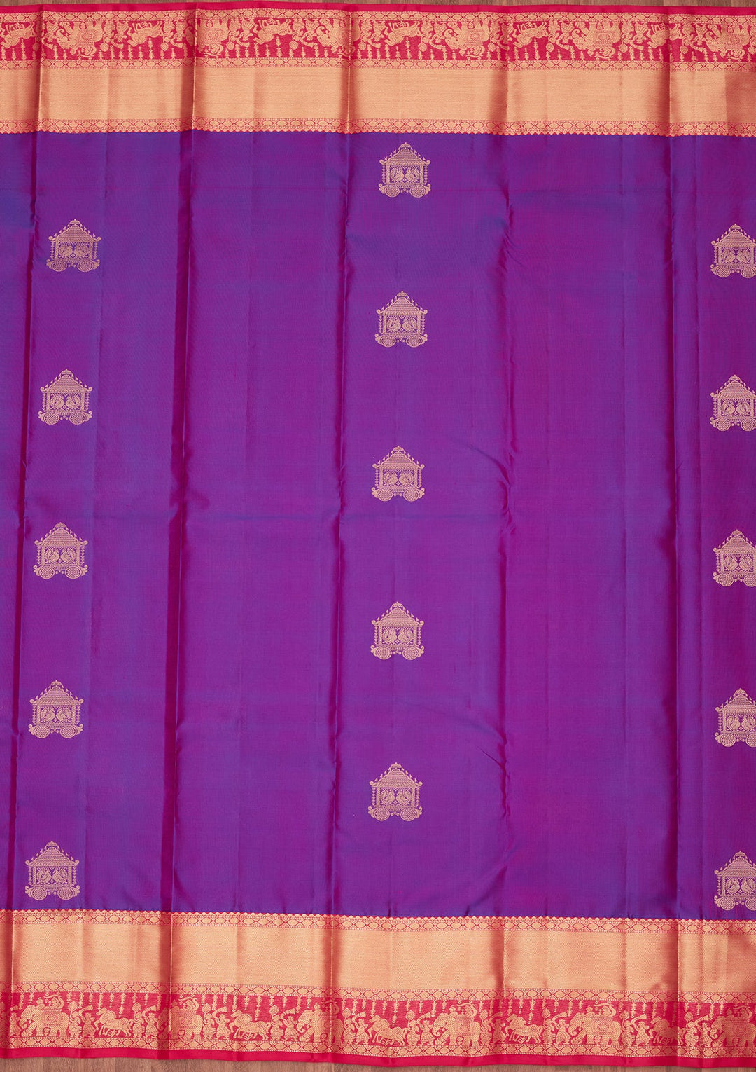 Purple Zariwork Silk Saree-koskii
