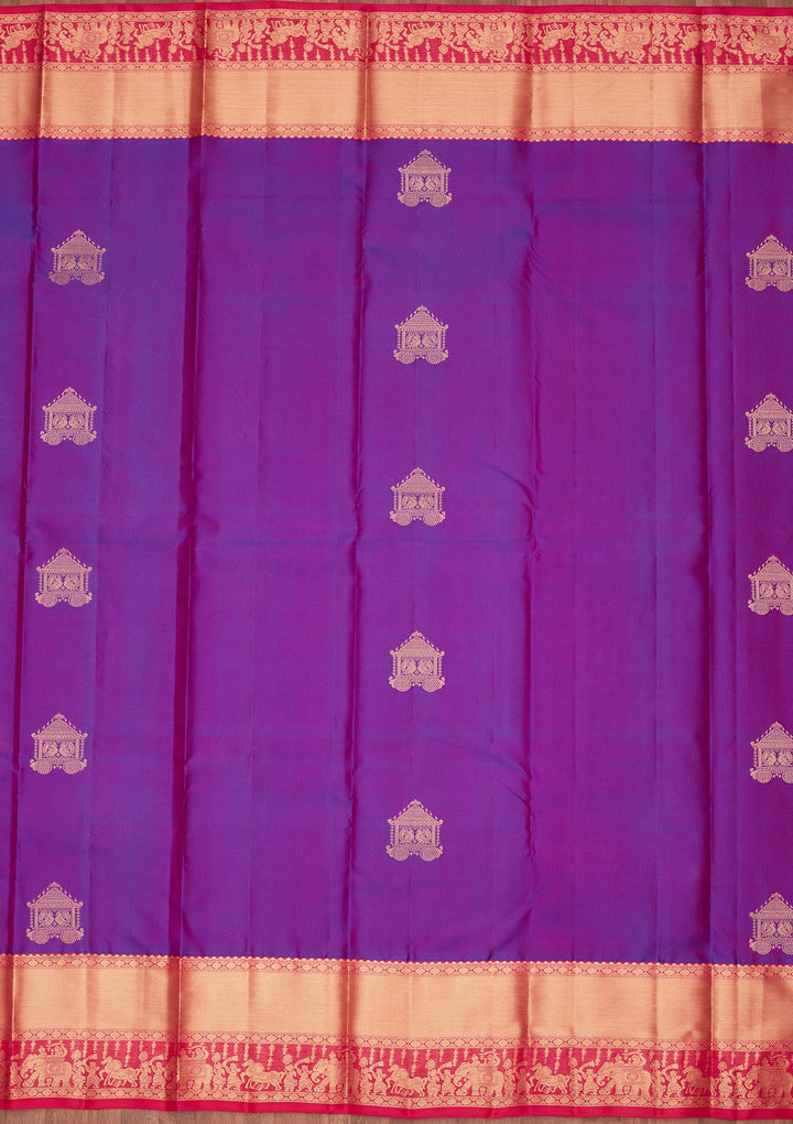 Purple Zariwork Silk Saree-koskii
