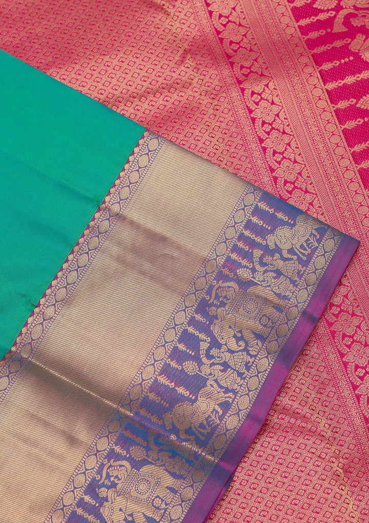 Rama Green Zariwork Pure Silk Saree