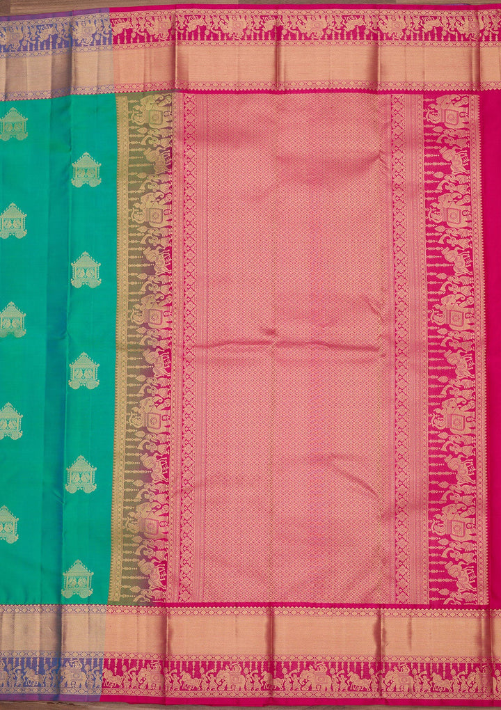 Rama Green Zariwork Pure Silk Saree