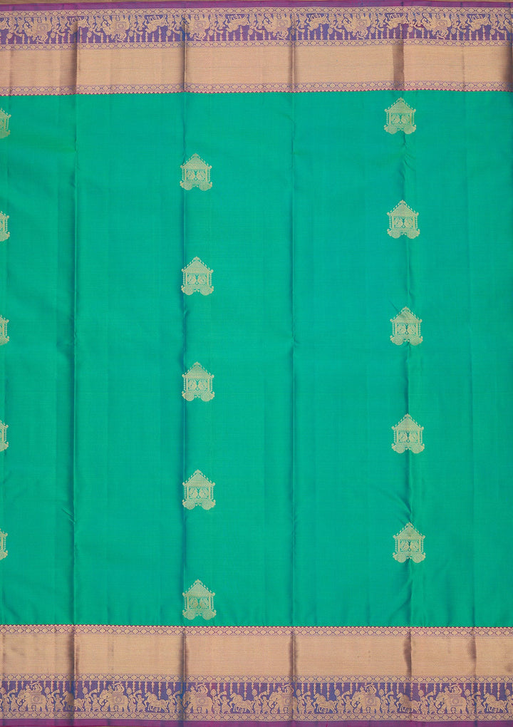 Rama Green Zariwork Pure Silk Saree
