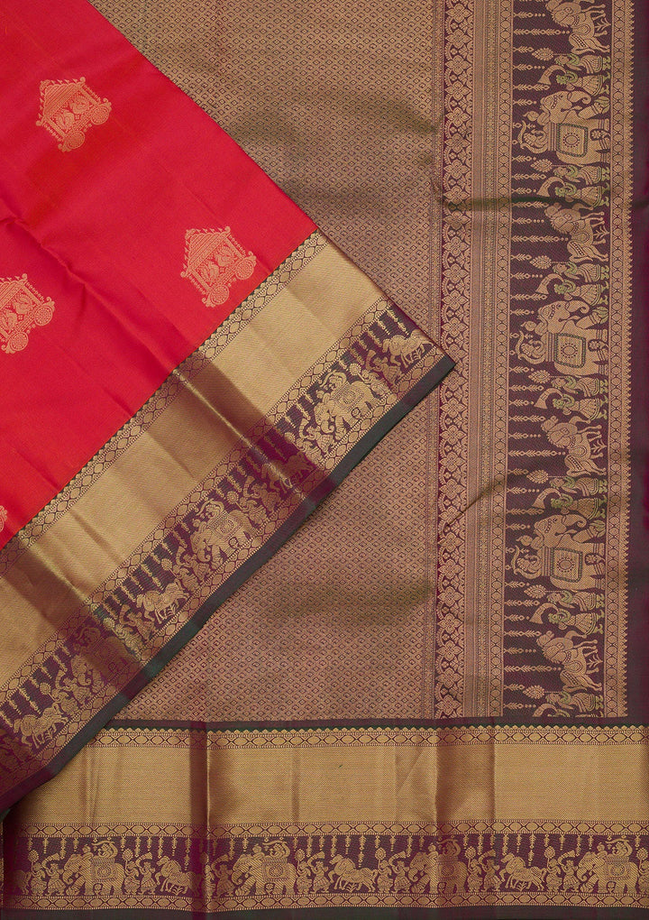 Red Zariwork Pure Silk Saree