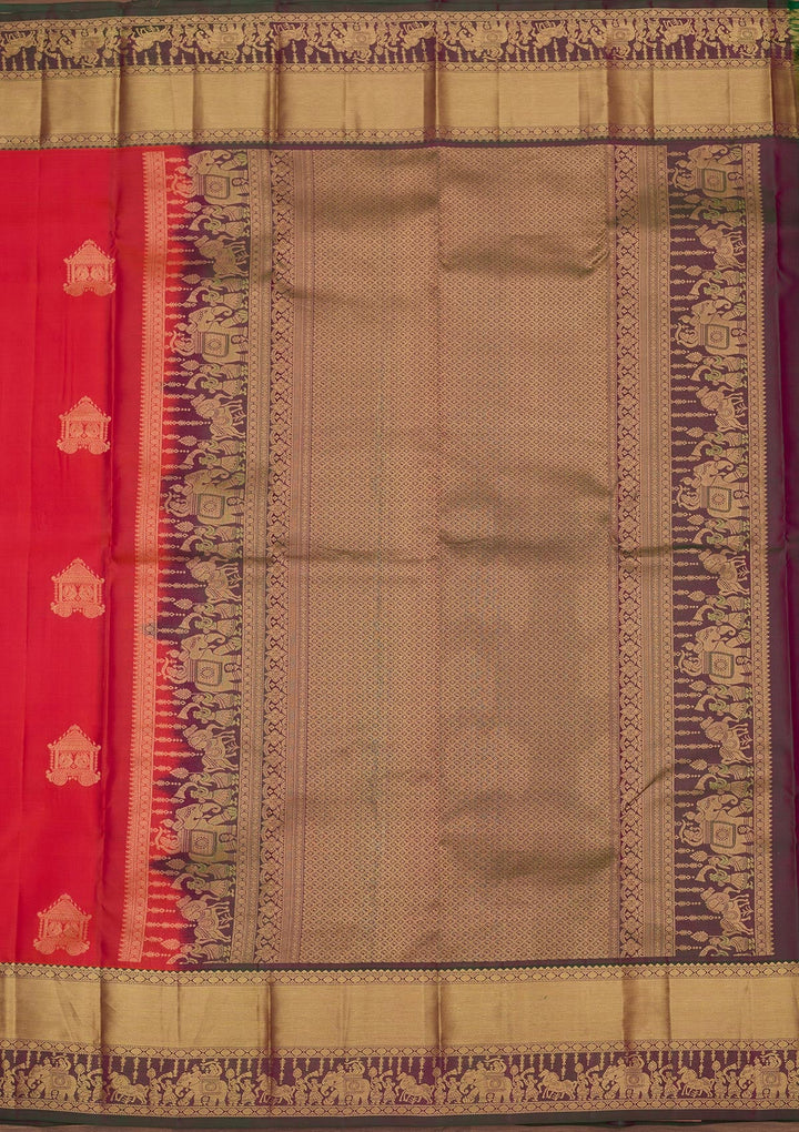Red Zariwork Pure Silk Saree