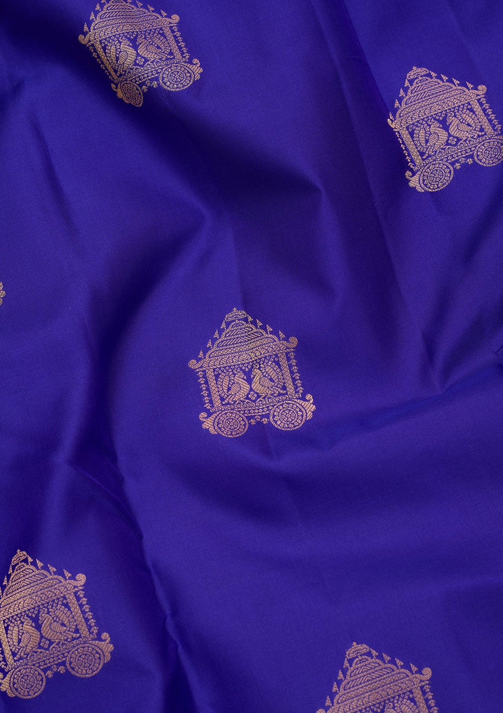 Royal Blue Zariwork Silk Saree-koskii