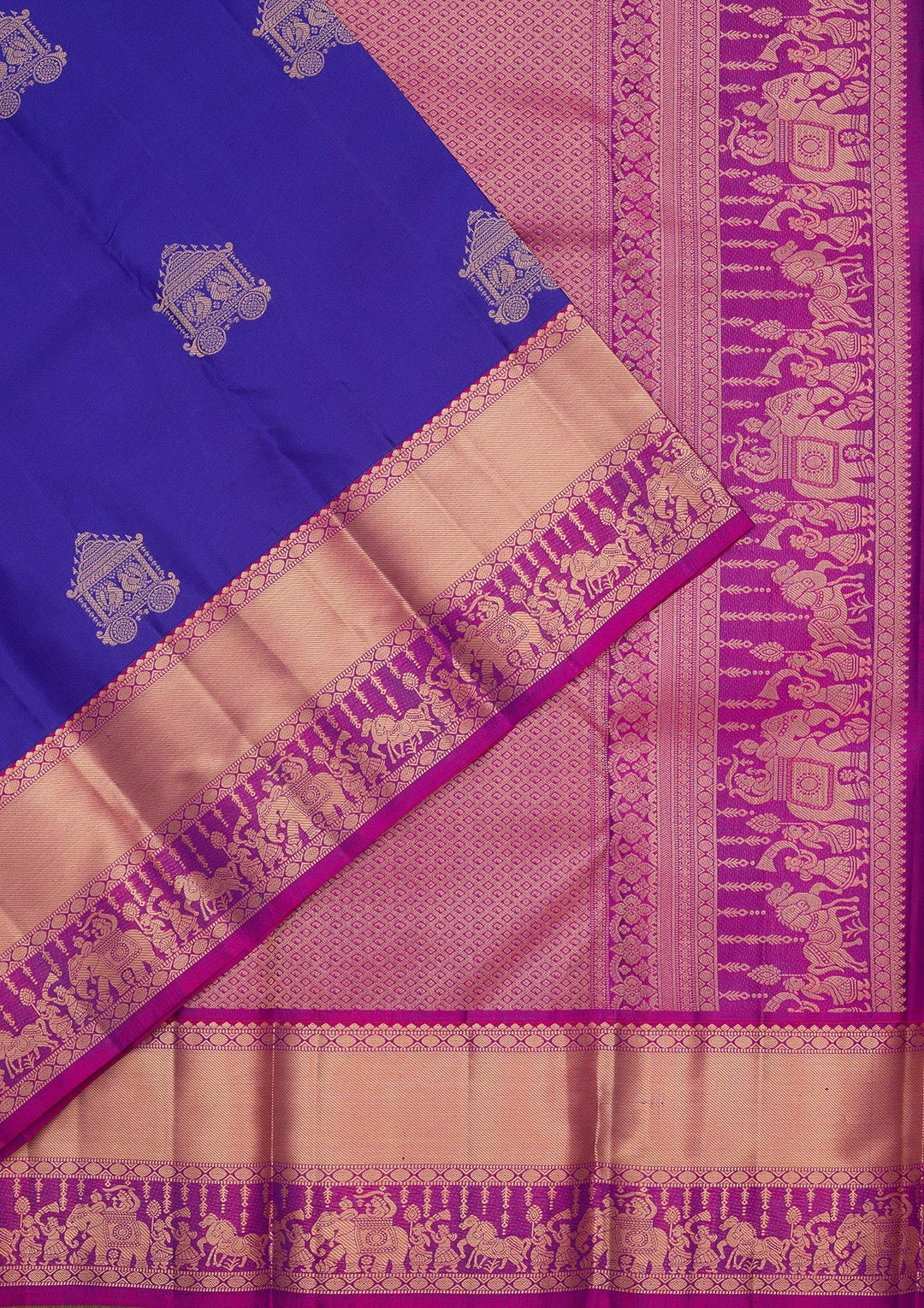 Royal Blue Zariwork Silk Saree-koskii