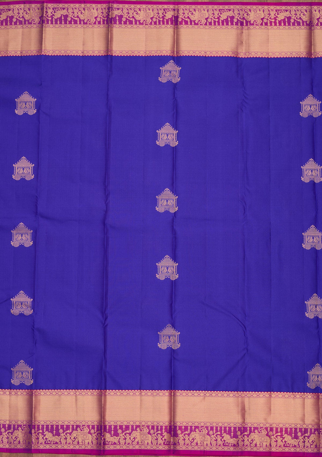 Royal Blue Zariwork Silk Saree-koskii