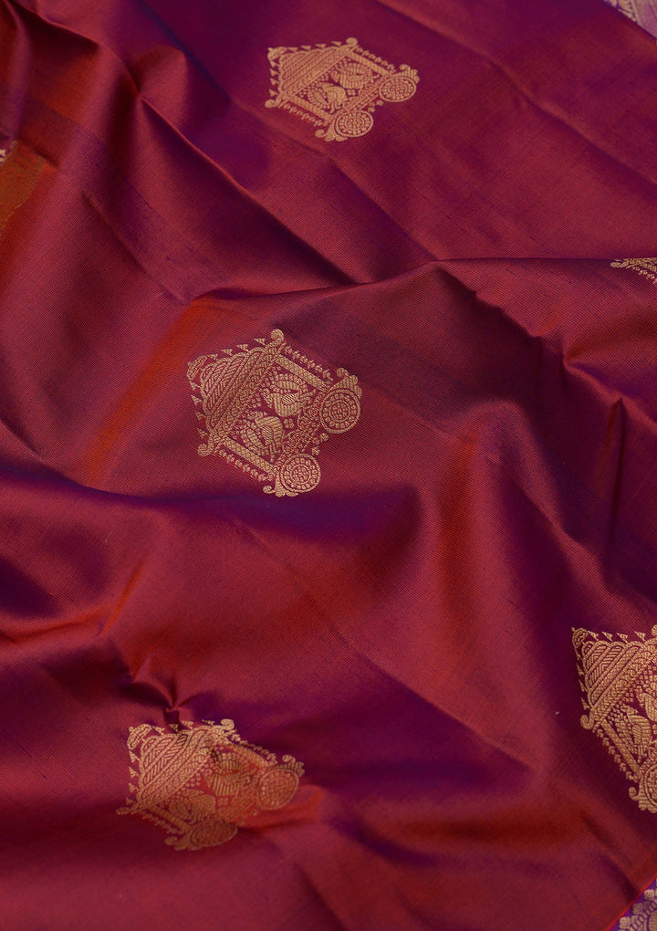 Rust Zariwork (Gold) Silk Silk_Saree