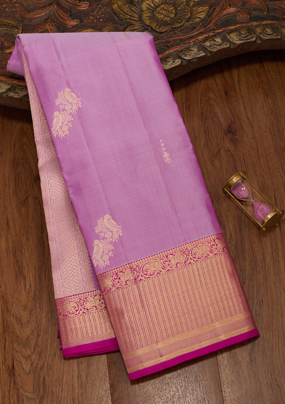 Lavender Zariwork Silk Saree-koskii
