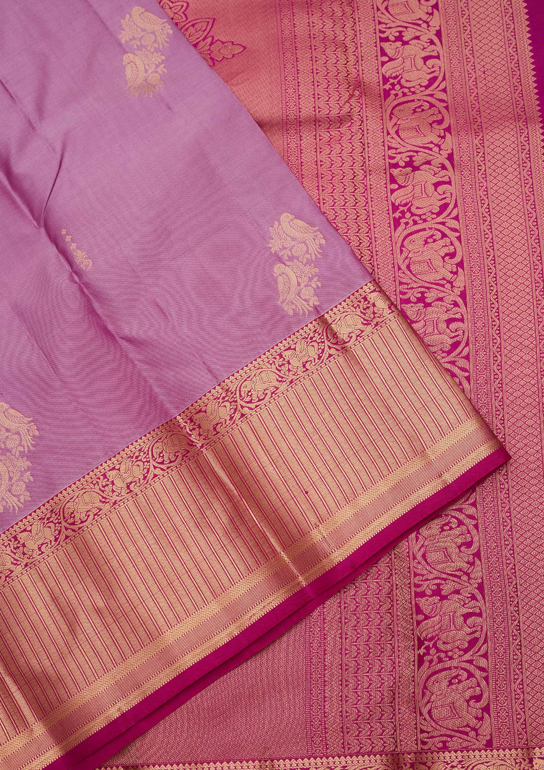Lavender Zariwork Silk Saree-koskii