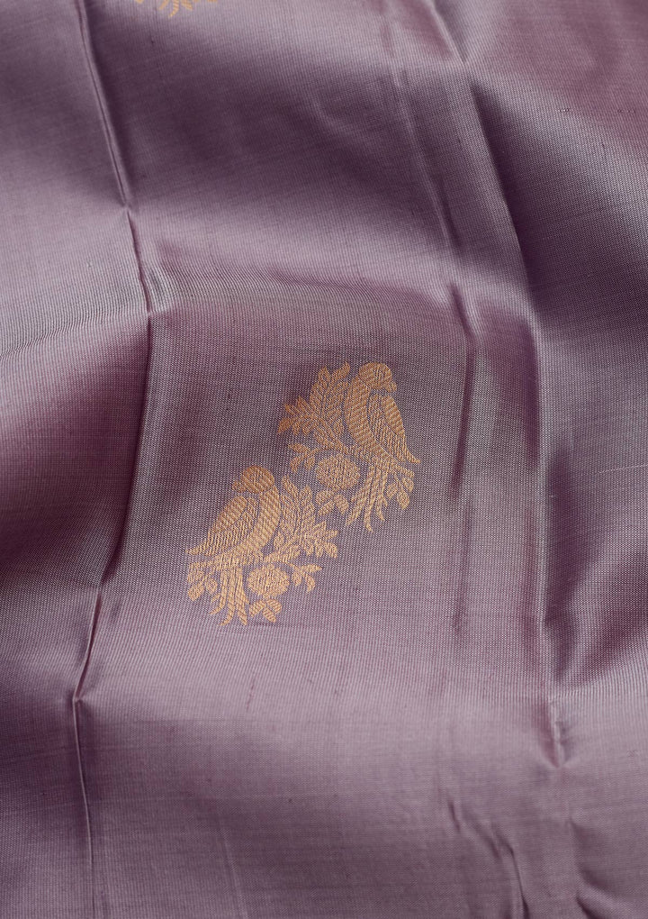Light Grey Zariwork Silk Saree-koskii