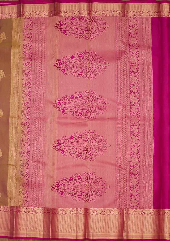 Mehendi Zariwork Silk Saree-koskii