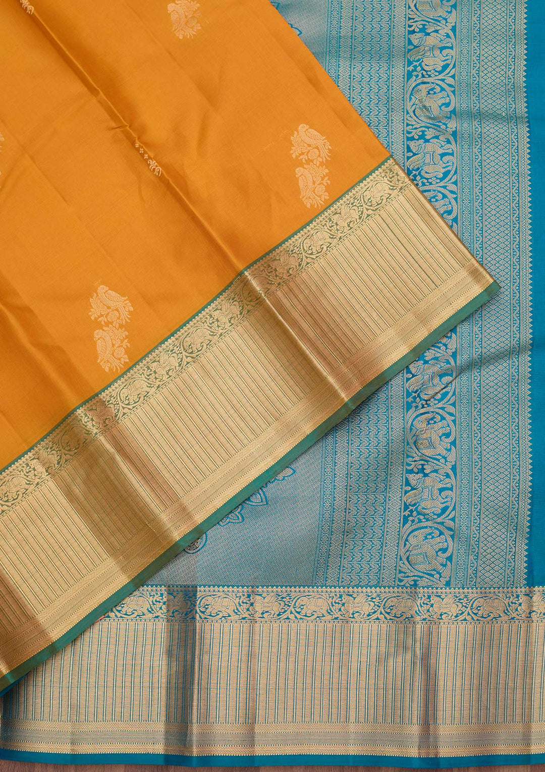 Mustard Zariwork (Gold) Silk Saree