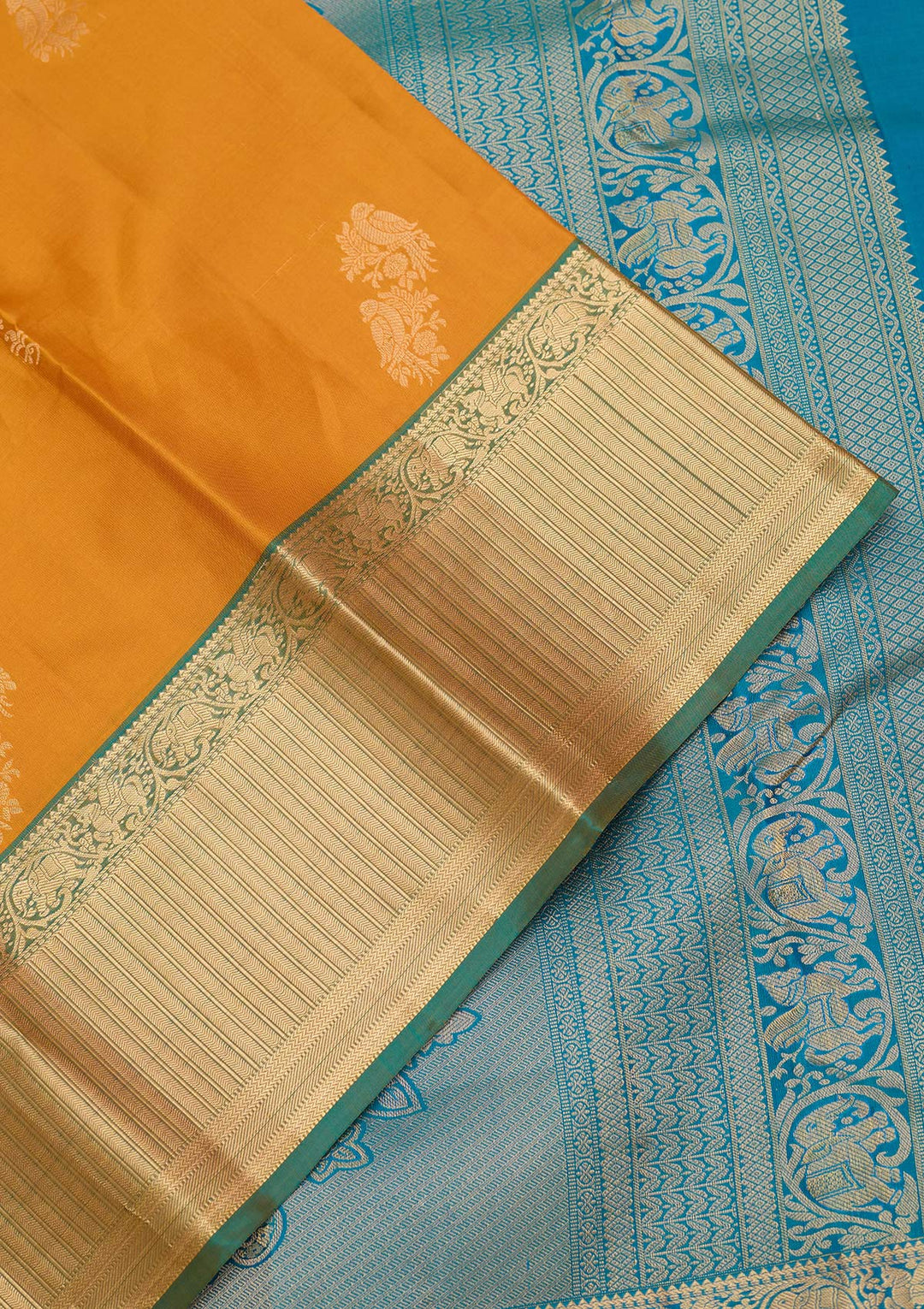 Mustard Zariwork (Gold) Silk Saree