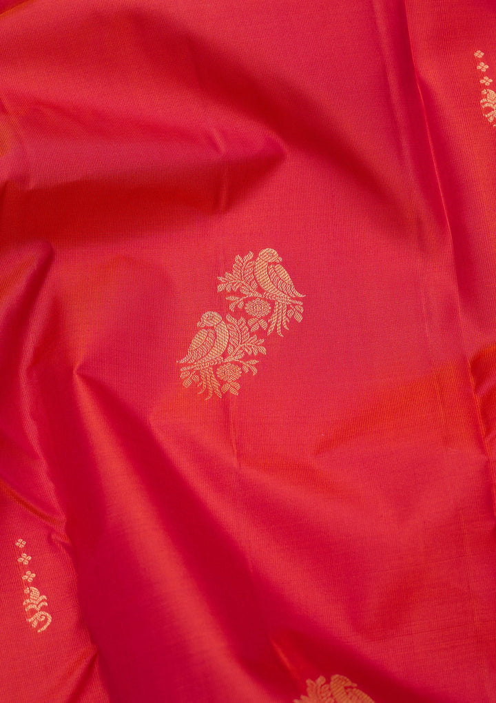 Orange Zariwork Silk Saree-koskii