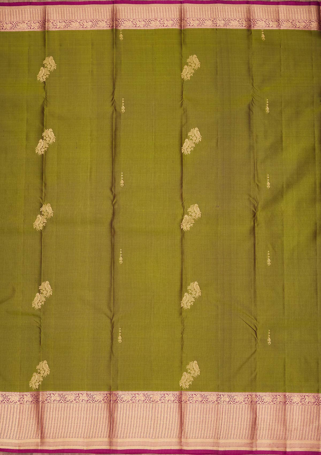 Parrot Green Zariwork Silk Saree-koskii