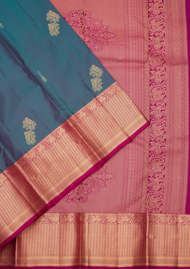 Rama Green Zariwork Silk Saree-koskii