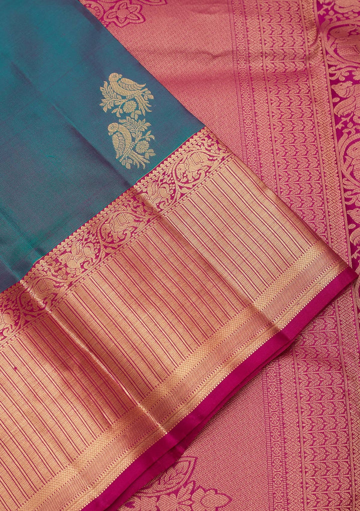 Rama Green Zariwork Silk Saree-koskii