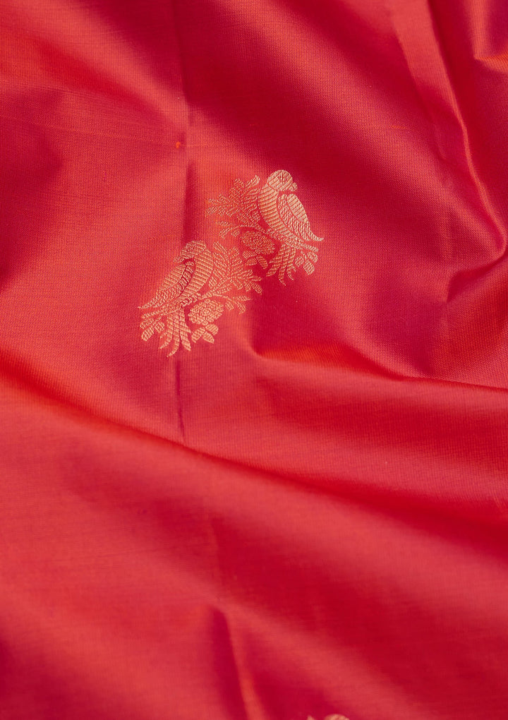 Rust Zariwork Silk Saree-koskii