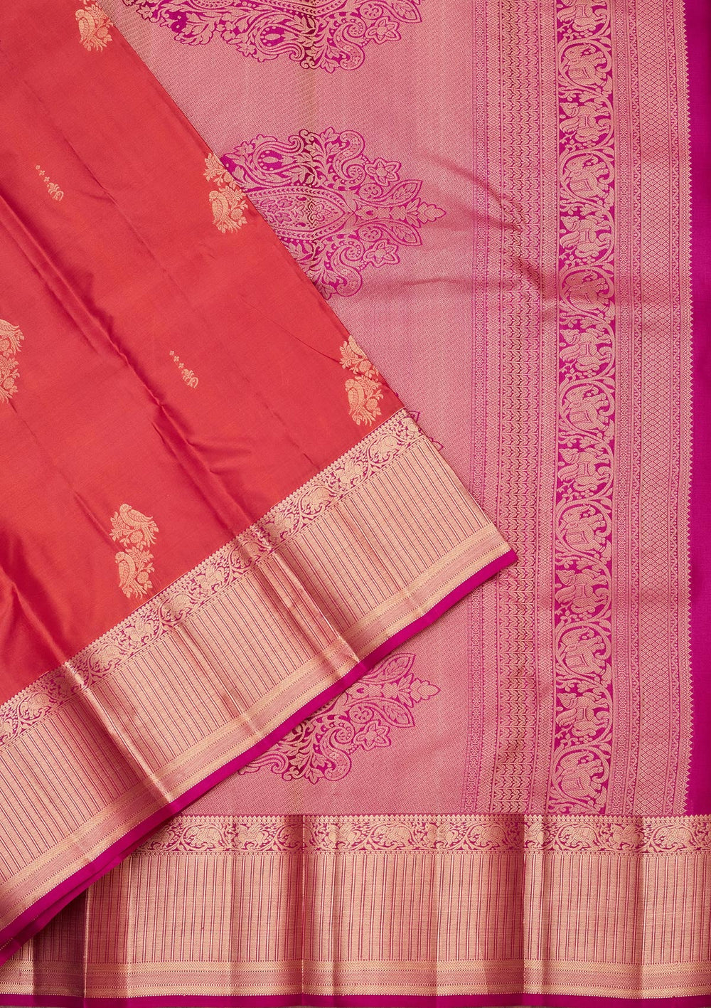 Rust Zariwork Silk Saree-koskii