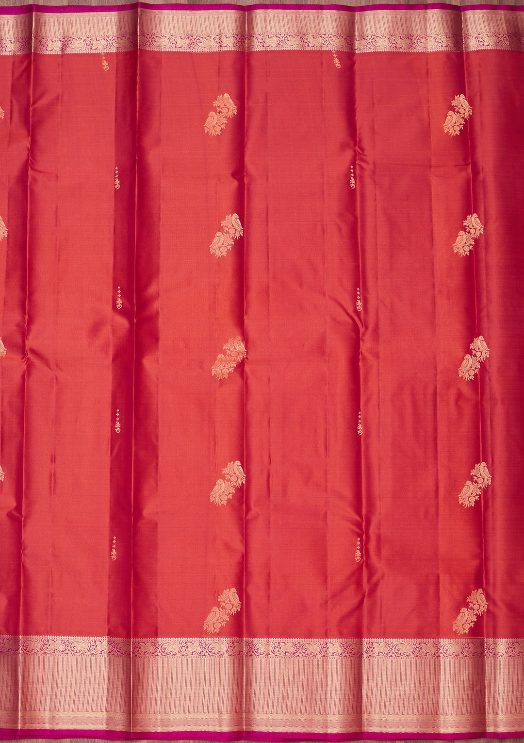 Rust Zariwork Silk Saree-koskii