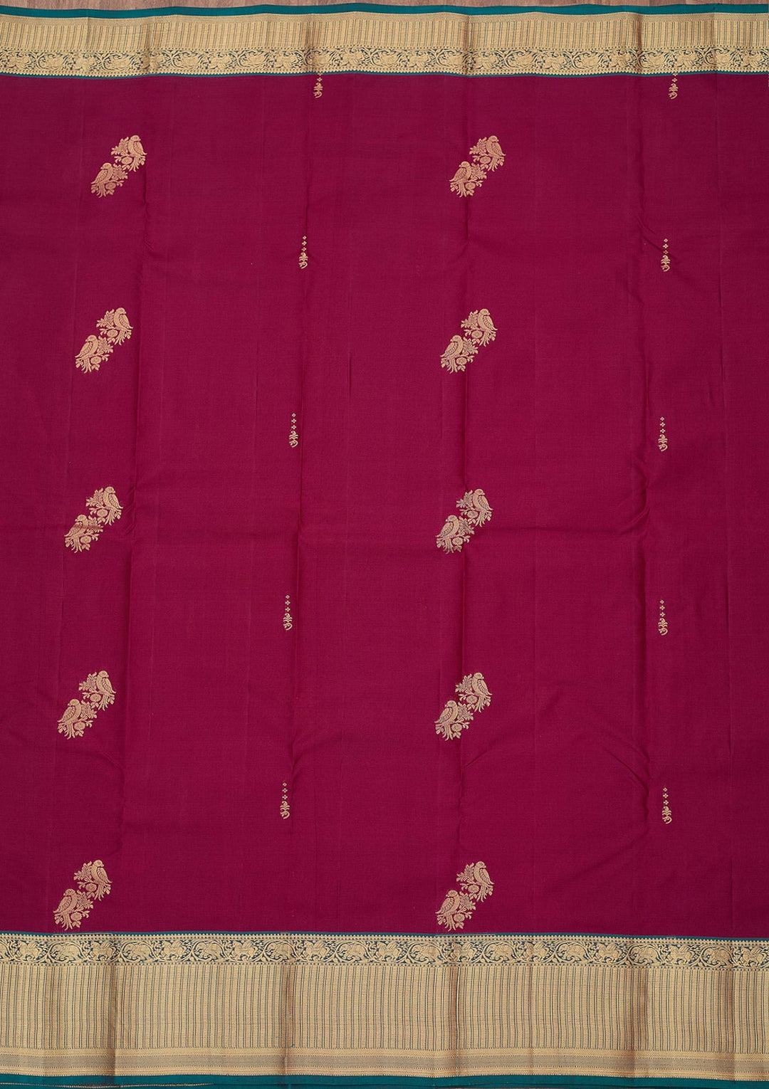 Wine Zariwork (Gold) Silk Silk_Saree