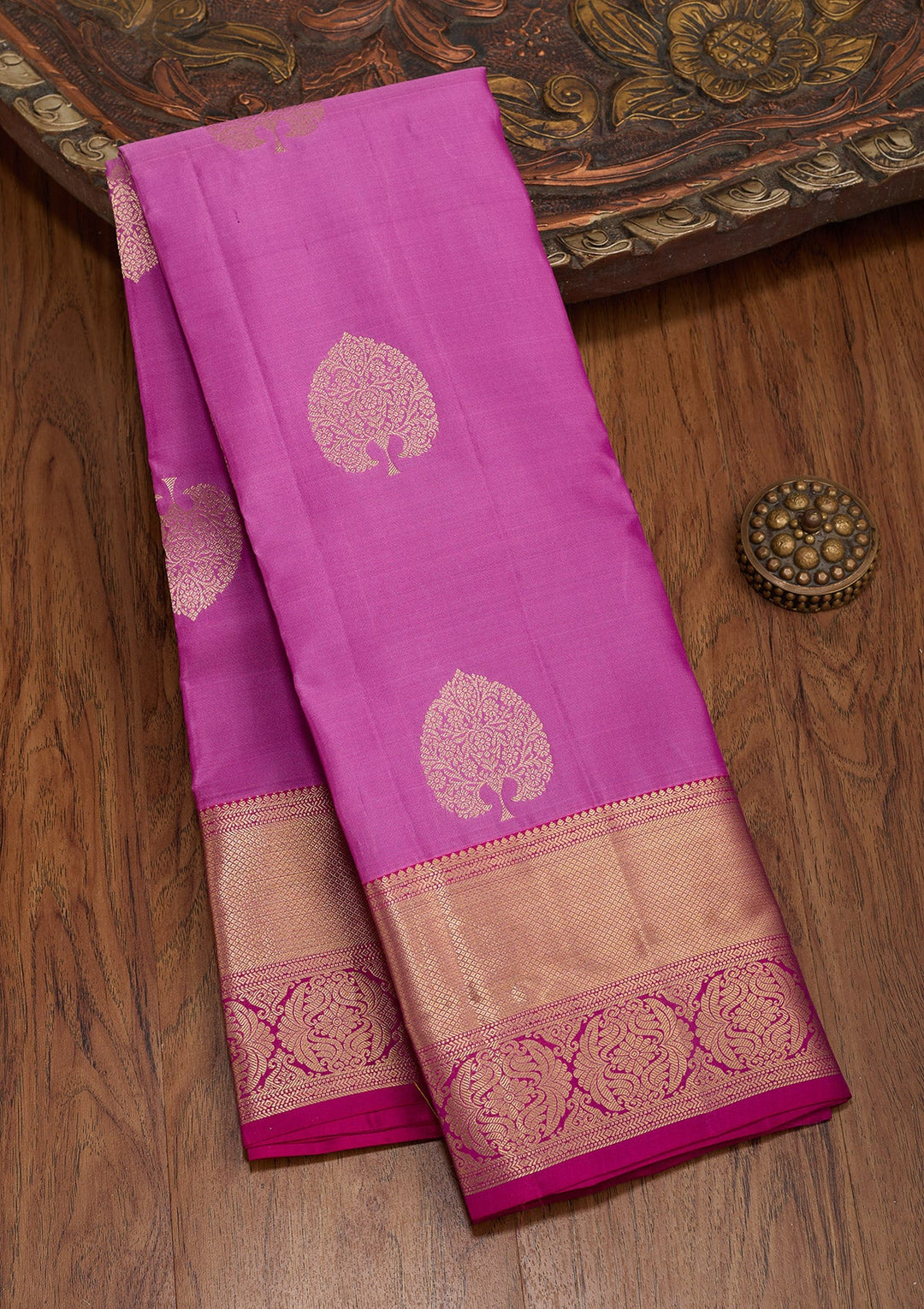 Pink Zariwork Silk Saree-koskii