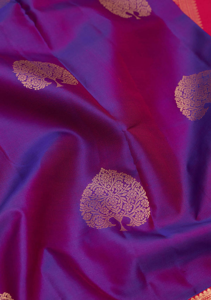 Purple Zariwork Silk Saree-koskii