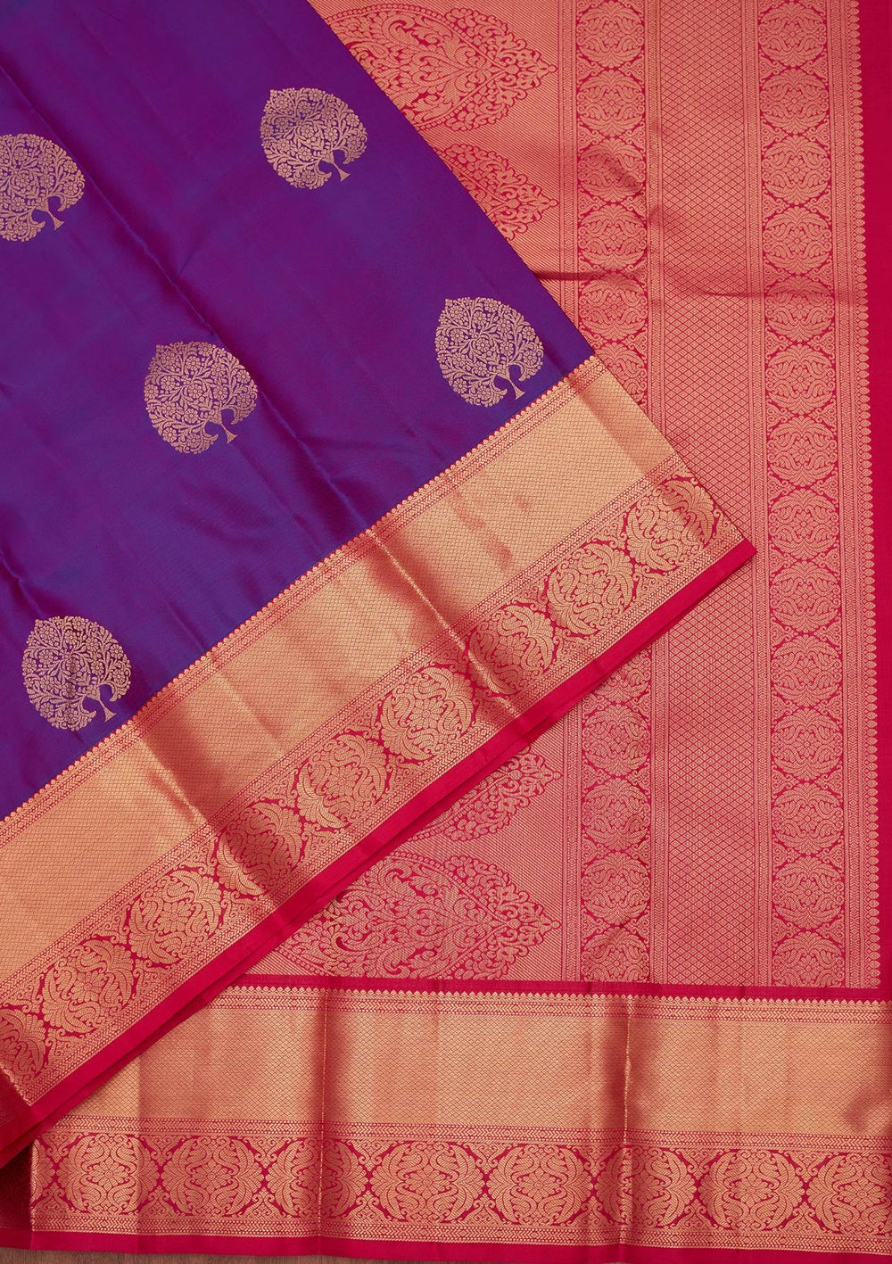 Purple Zariwork Silk Saree-koskii
