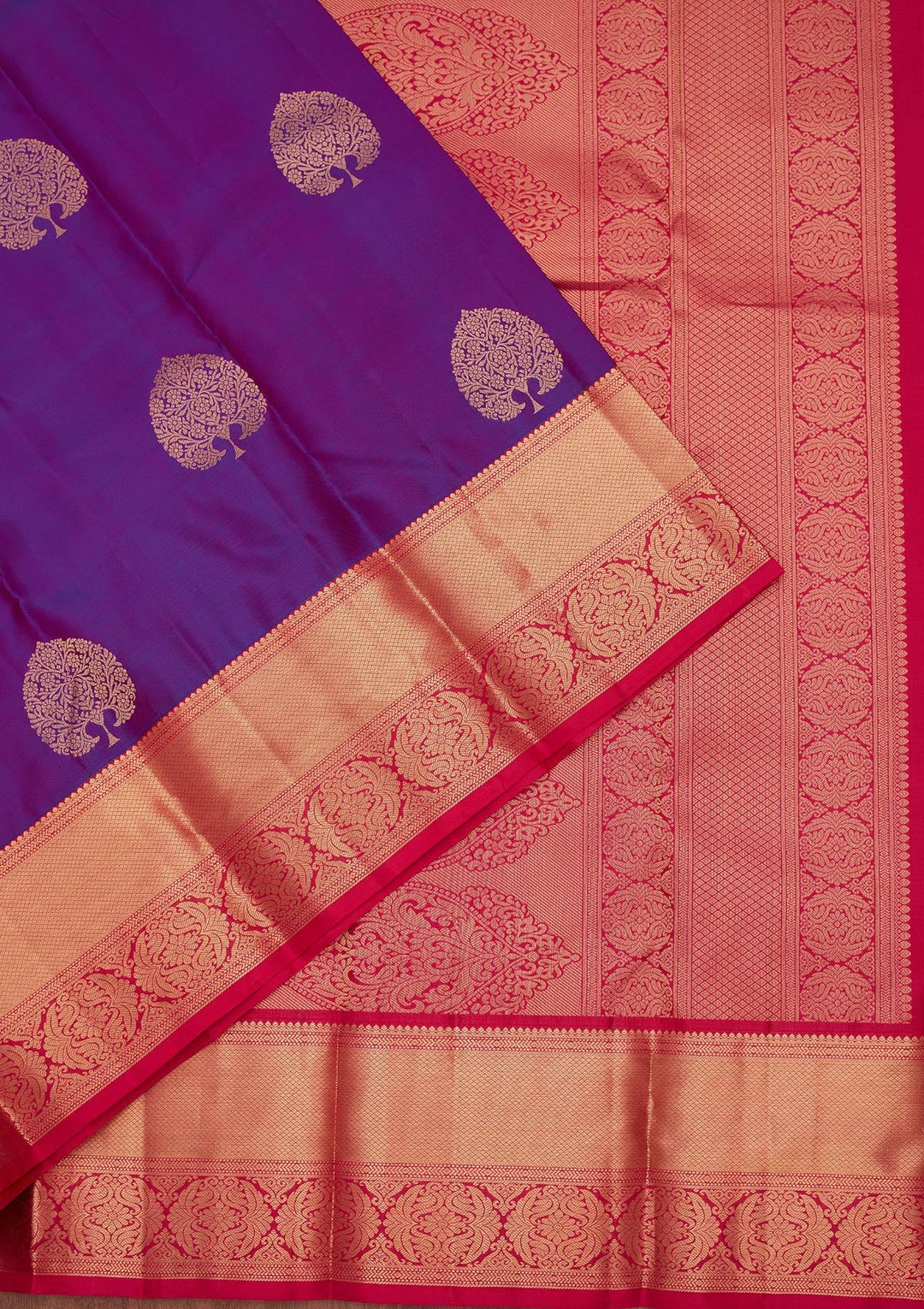 Purple Zariwork Silk Saree-koskii