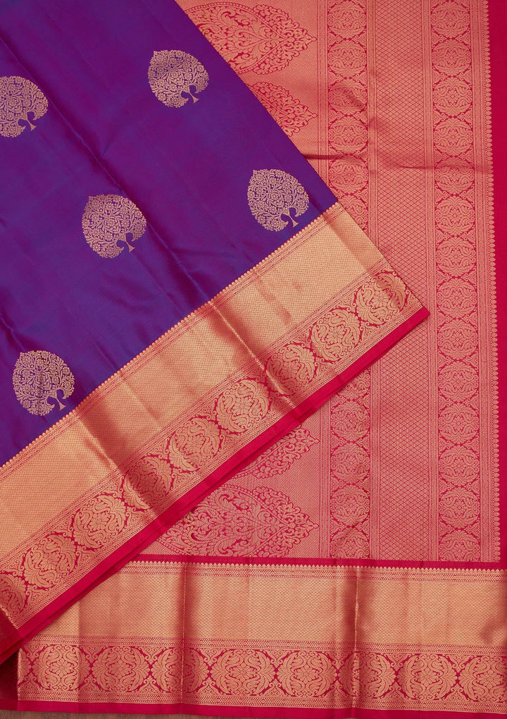 Purple Zariwork Silk Saree-koskii