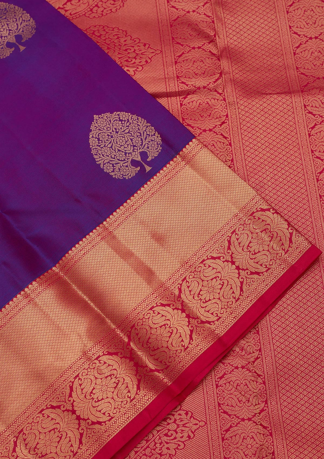 Purple Zariwork Silk Saree-koskii