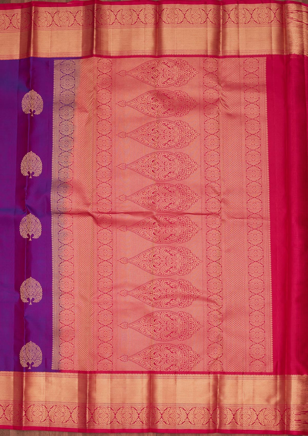 Purple Zariwork Silk Saree-koskii