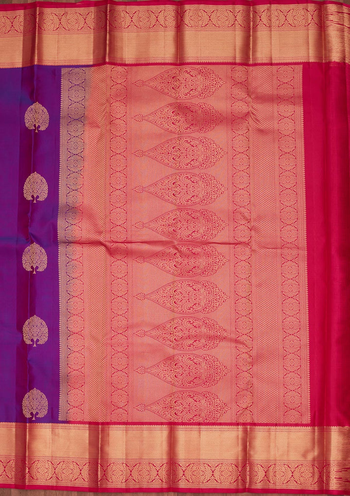 Purple Zariwork Silk Saree-koskii