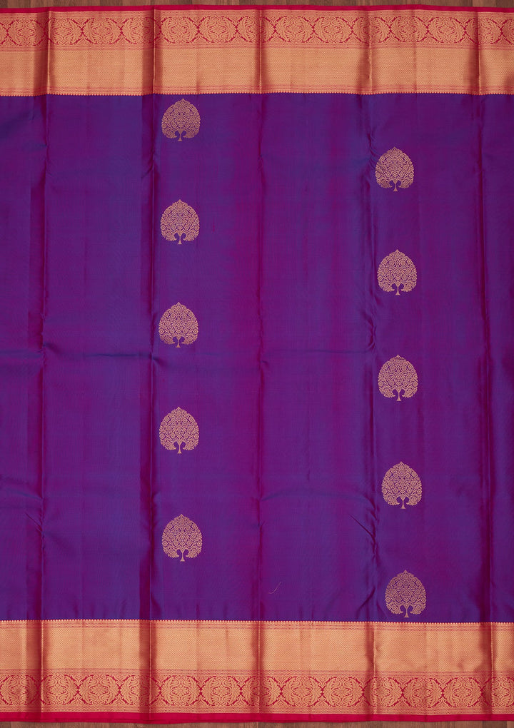 Purple Zariwork Silk Saree-koskii
