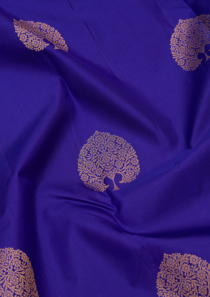Royal Blue Zariwork Silk Saree-koskii