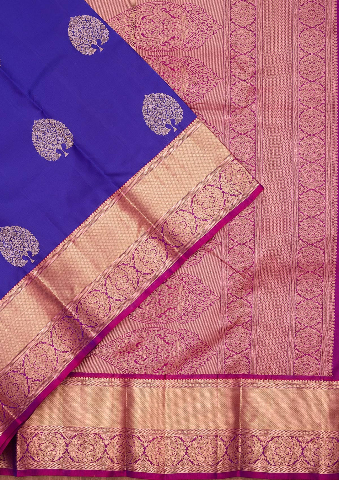 Royal Blue Zariwork Silk Saree-koskii