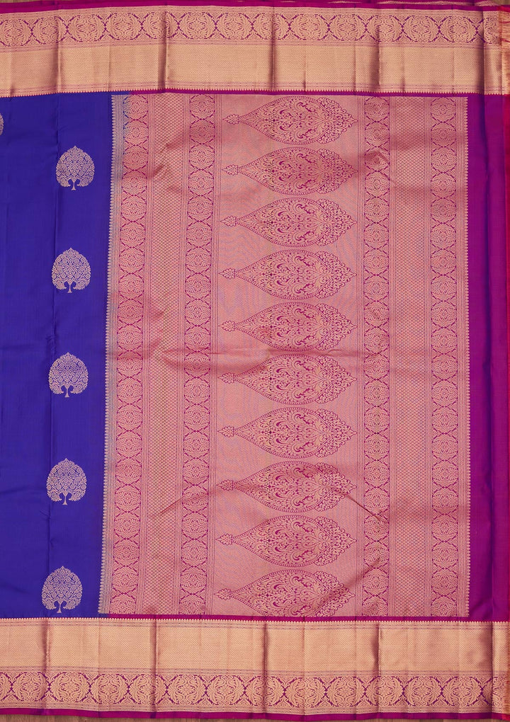 Royal Blue Zariwork Silk Saree-koskii