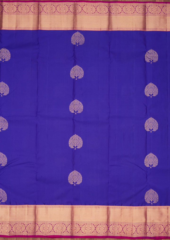 Royal Blue Zariwork Silk Saree-koskii