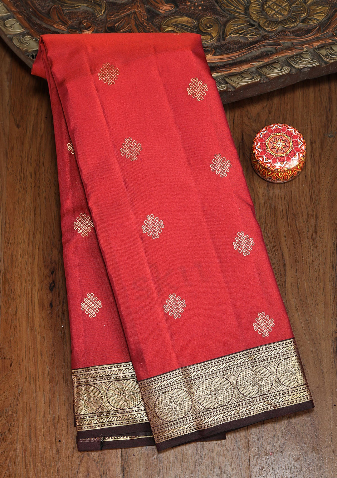 Brown Zariwork Pure Silk Saree-koskii