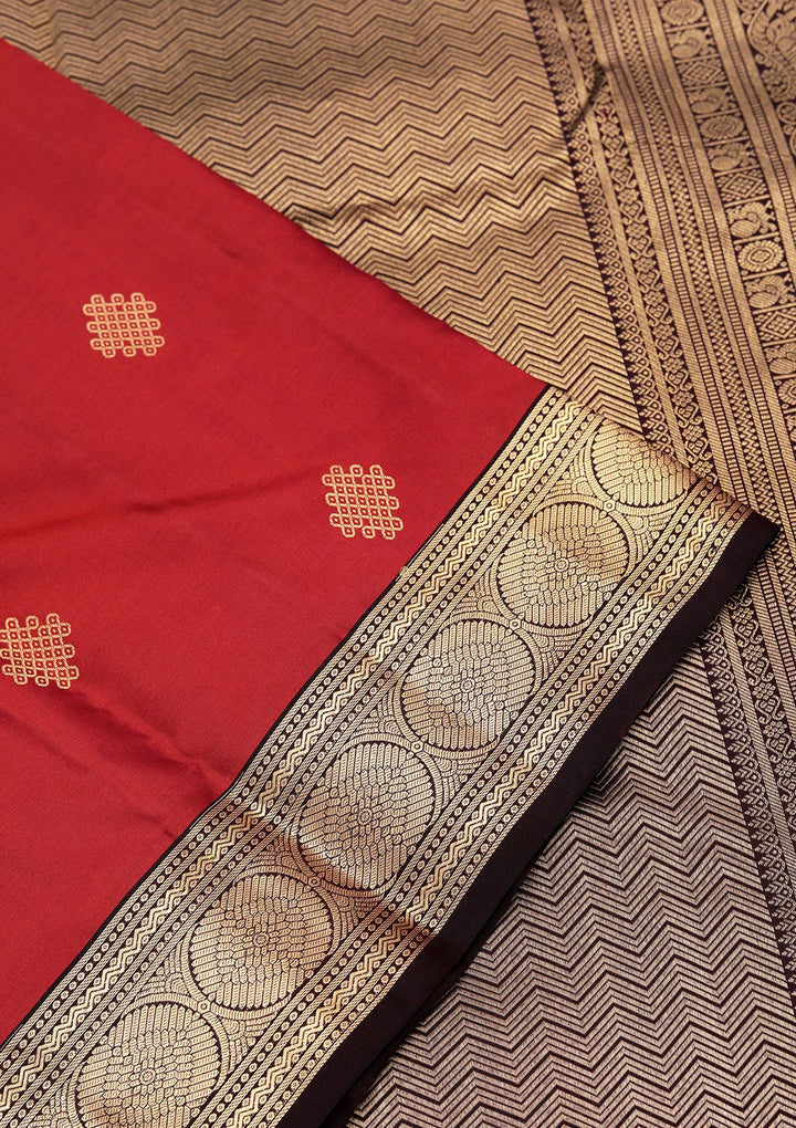 Brown Zariwork Pure Silk Saree-koskii