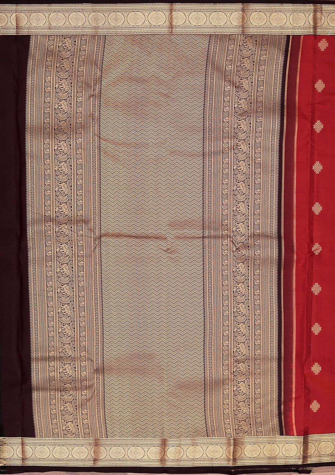 Brown Zariwork Pure Silk Saree-koskii