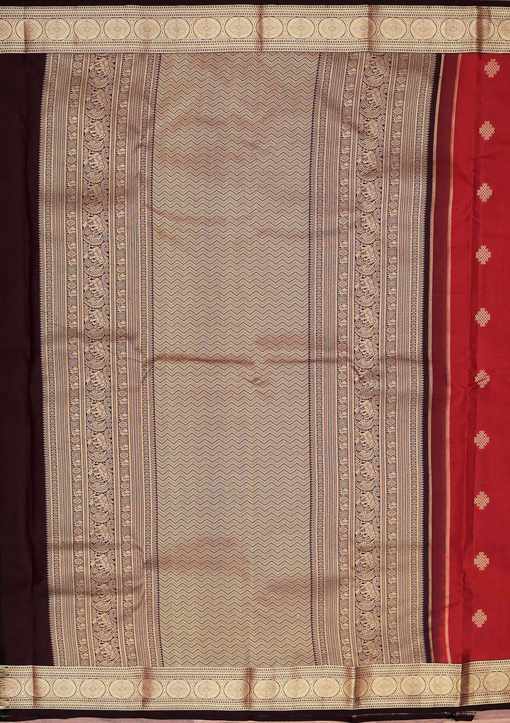 Brown Zariwork Pure Silk Saree-koskii