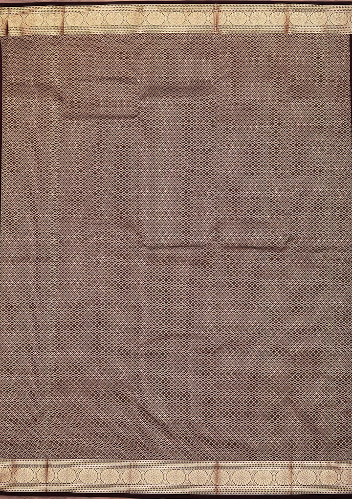 Brown Zariwork Pure Silk Saree-koskii