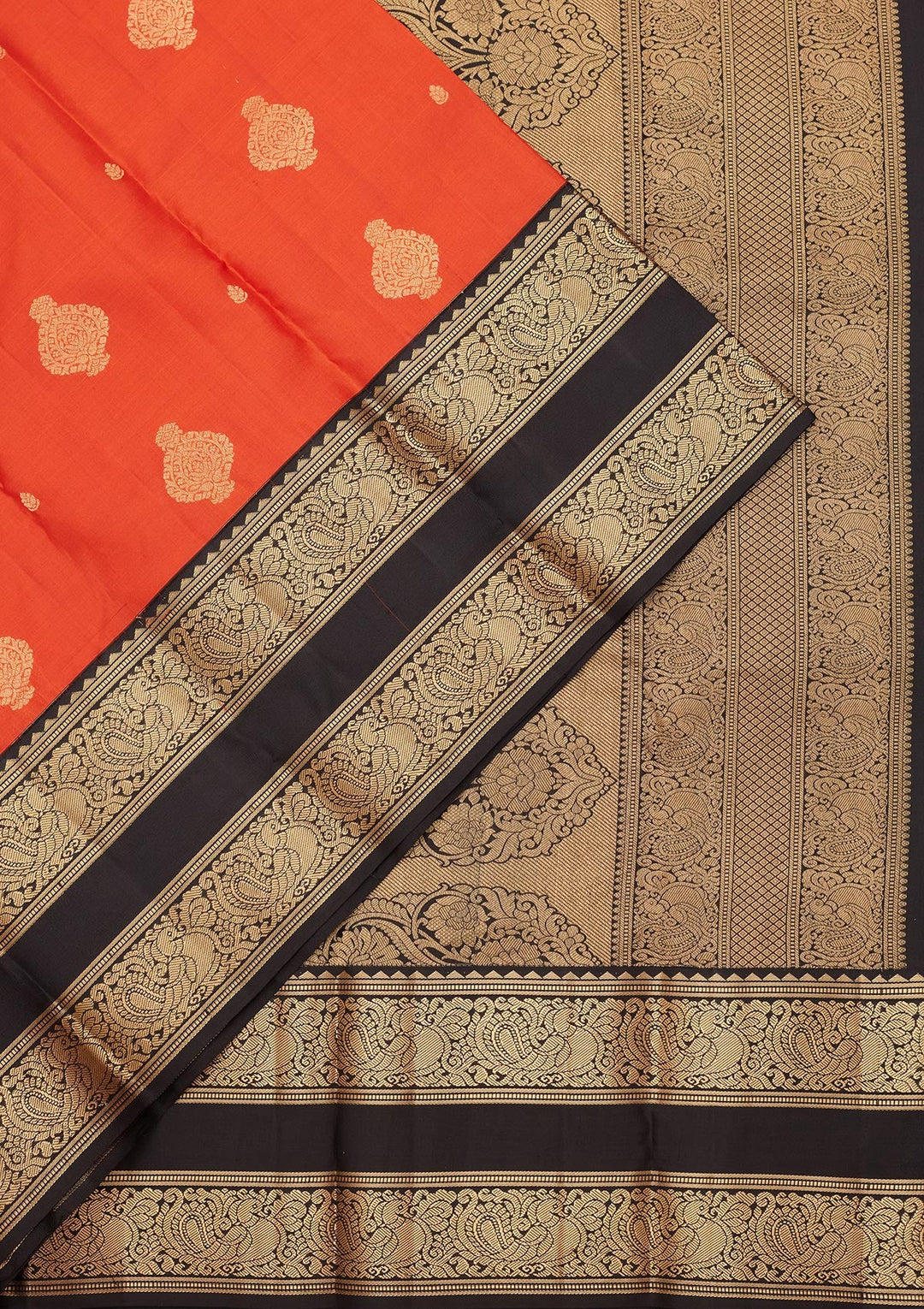 Orange Zariwork Pure Silk Saree-koskii