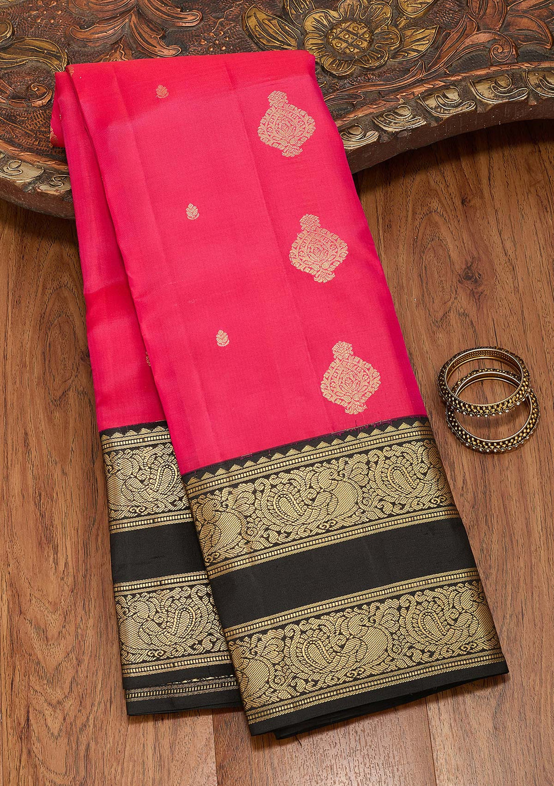 Pink Zariwork Pure Silk Saree-koskii