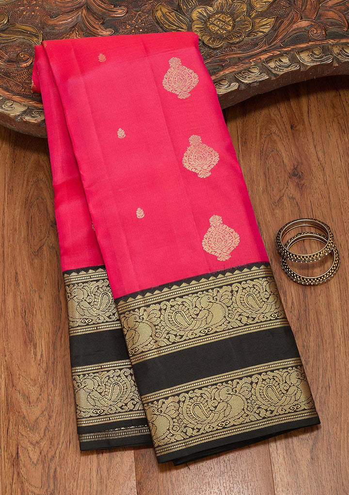 Pink Zariwork Pure Silk Saree-koskii