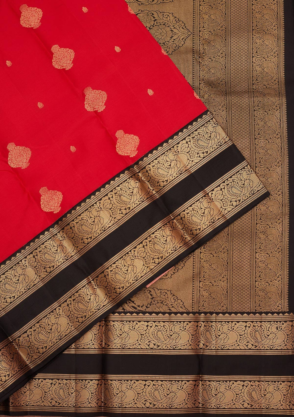 Red Zariwork Pure Silk Saree-koskii