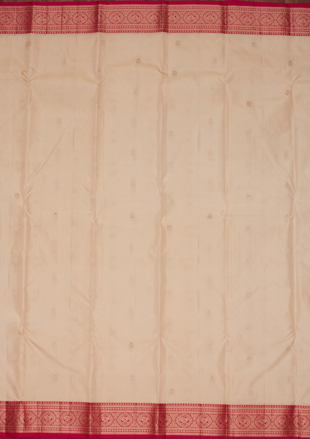 Cream Zariwork Pure Silk Saree-koskii