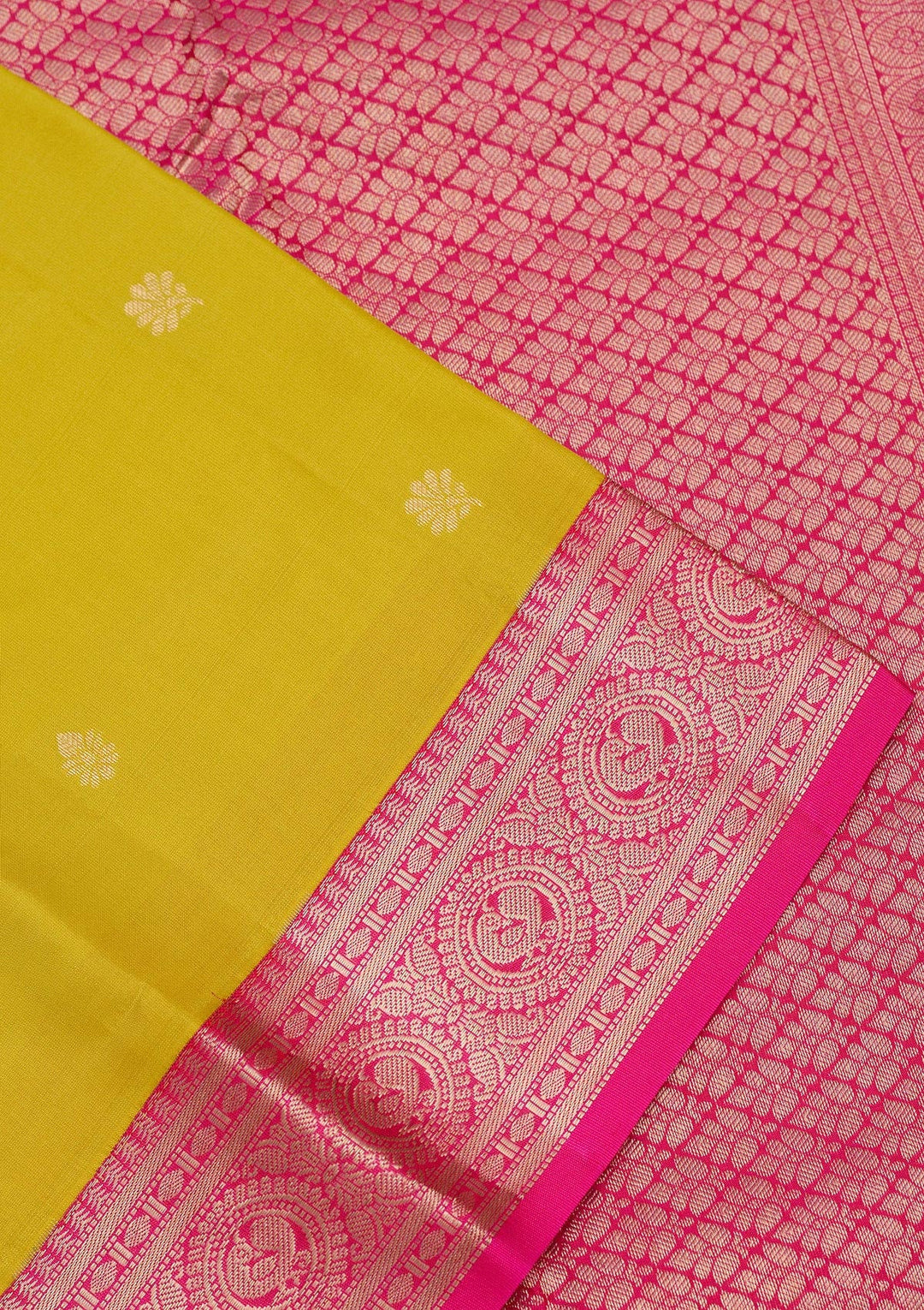 Lemon Yellow Zariwork Pure Silk Saree