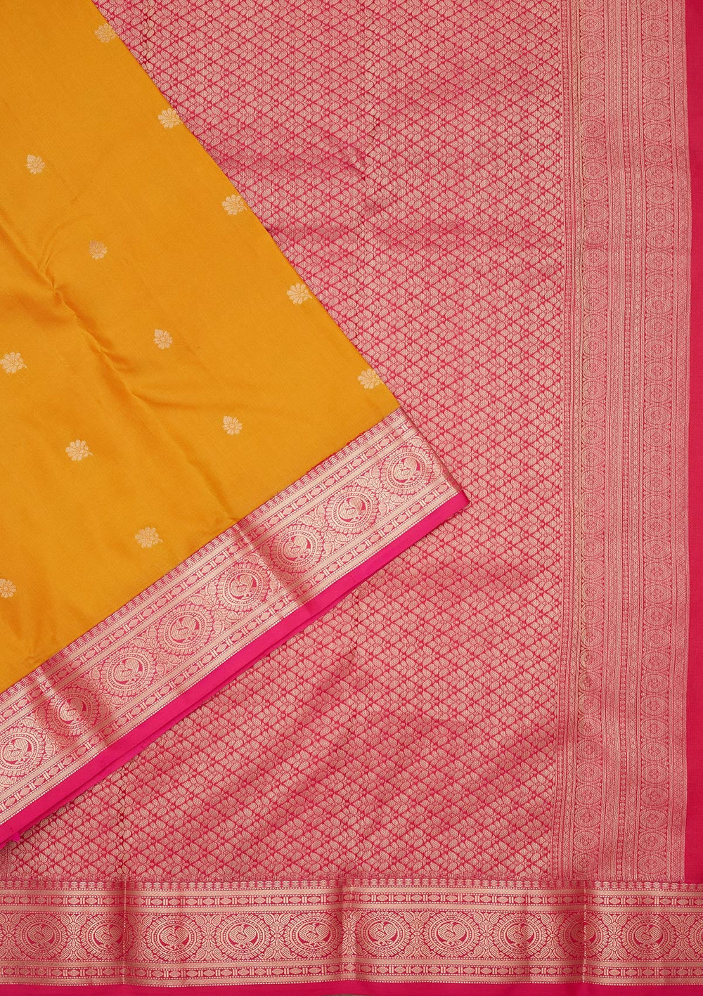 Mustard Zariwork Pure Silk Saree-koskii